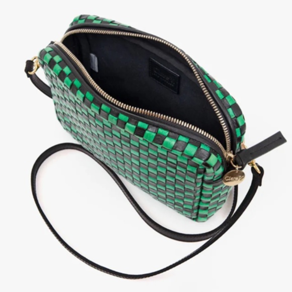 BNWT Clare V midi sac woven checker black and green bag - Picture 3 of 7